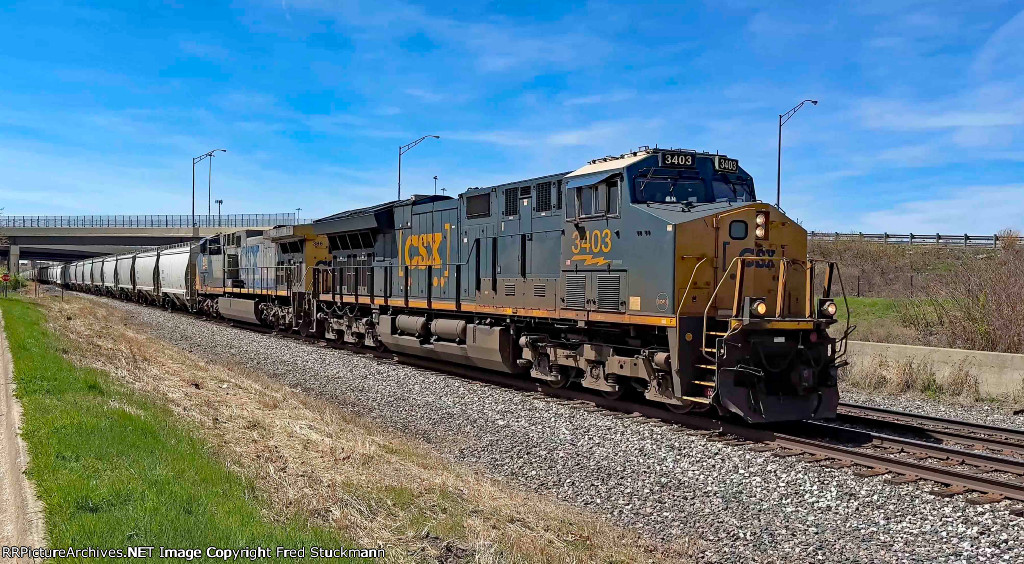 CSX 3403 leads the B454, aka Sandman.